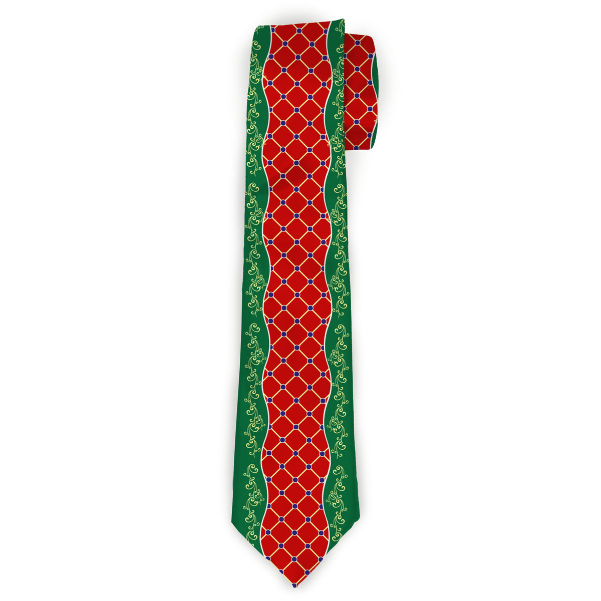 Buckle-Down Necktie - Holiday Trim Stripe Green/Red Neckties Buckle-Down