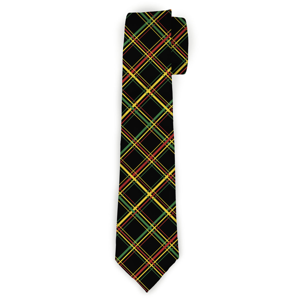 Buckle-Down Necktie - Plaid X Rasta Neckties Buckle-Down