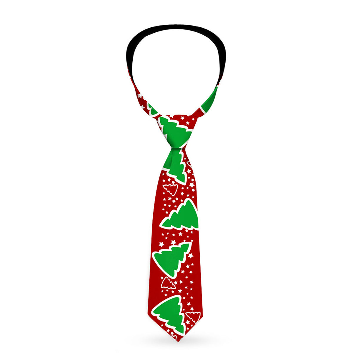 Buckle-Down Necktie - Christmas Trees/Stars Red/White/Green Neckties Buckle-Down