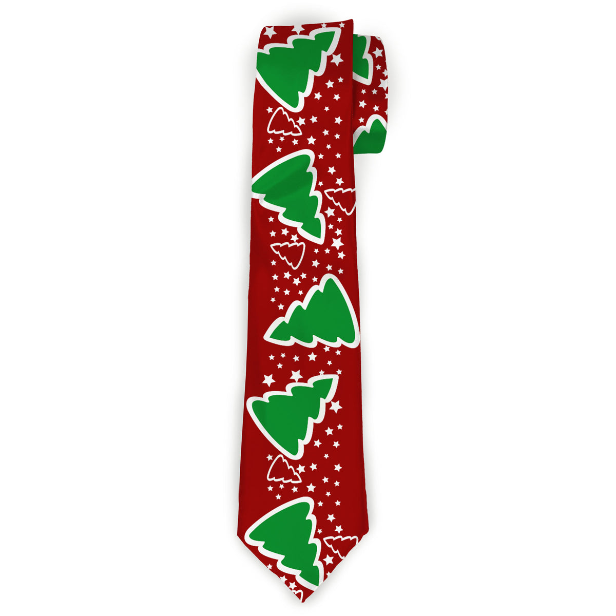 Buckle-Down Necktie - Christmas Trees/Stars Red/White/Green Neckties Buckle-Down