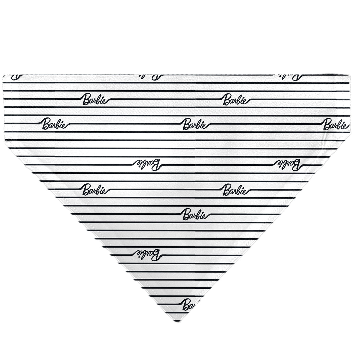Pet Bandana - BARBIE Script Stripe White/Black Pet Bandanas Barbie