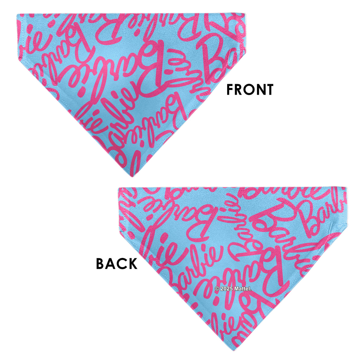 Pet Bandana - BARBIE Autograph Script Scattered Blue/Pink Pet Bandanas Barbie