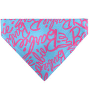 Pet Bandana - BARBIE Autograph Script Scattered Blue/Pink Pet Bandanas Barbie