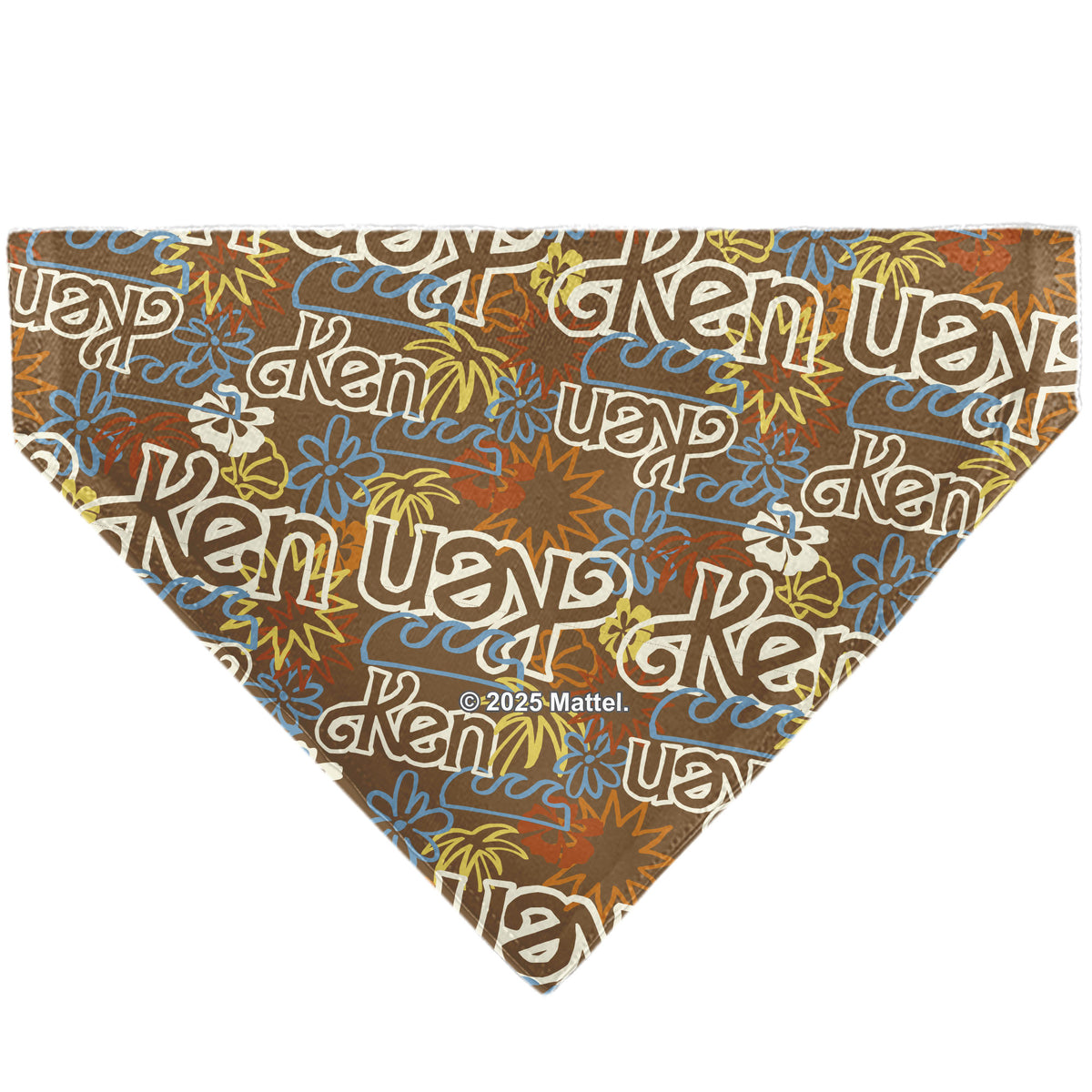Pet Bandana - Barbie KEN Text Logo and Icons Brown/Multi Color Pet Bandanas Barbie