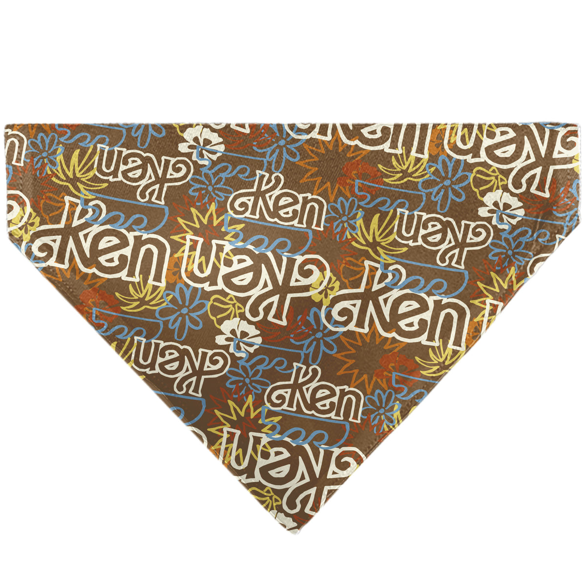 Pet Bandana - Barbie KEN Text Logo and Icons Brown/Multi Color Pet Bandanas Barbie