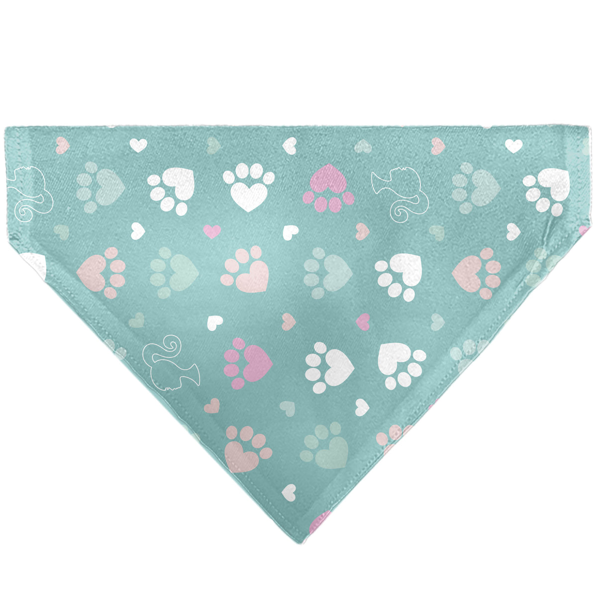 Pet Bandana - BARBIE Bold Text Paw Print Icons Blues/Pinks/White Pet Bandanas Barbie