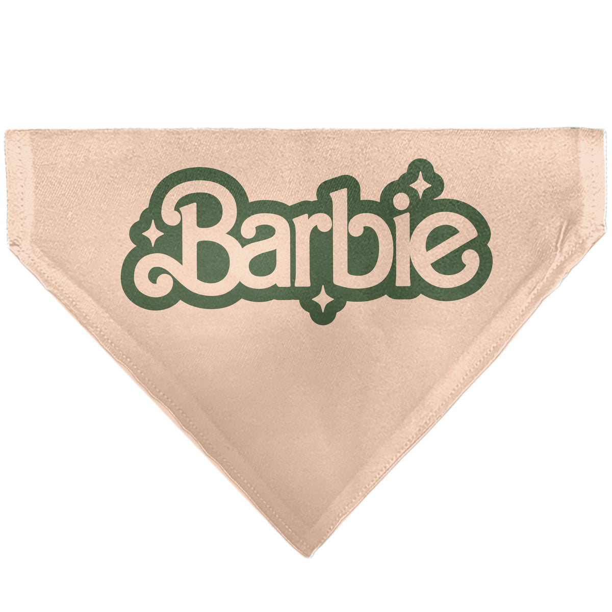 Pet Bandana - CALIFORNIA DREAMIN BARBIE Icons Collage and Script Peach/Olive Pet Bandanas Barbie