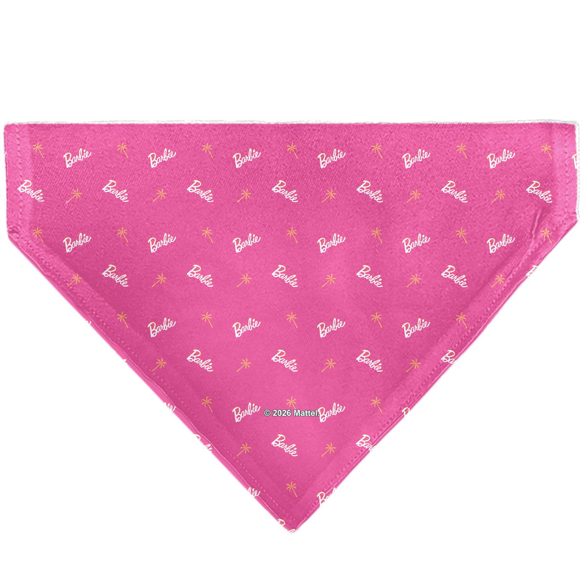 Pet Bandana - BARBIE Script and Palm Tree Icon Pink/White/Orange Pet Bandanas Barbie