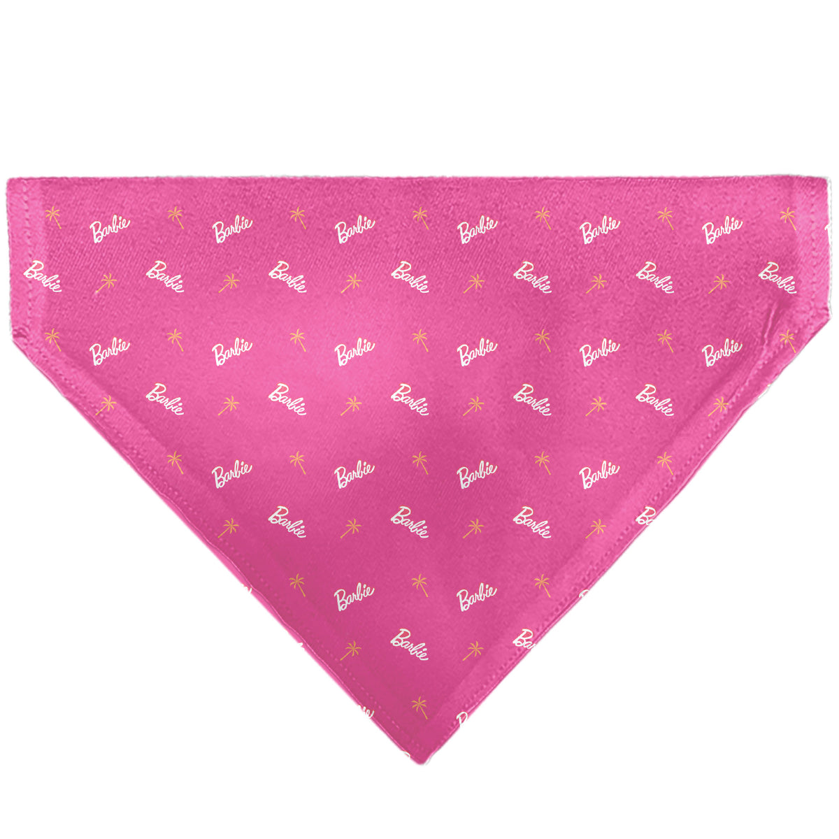 Pet Bandana - BARBIE Script and Palm Tree Icon Pink/White/Orange Pet Bandanas Barbie