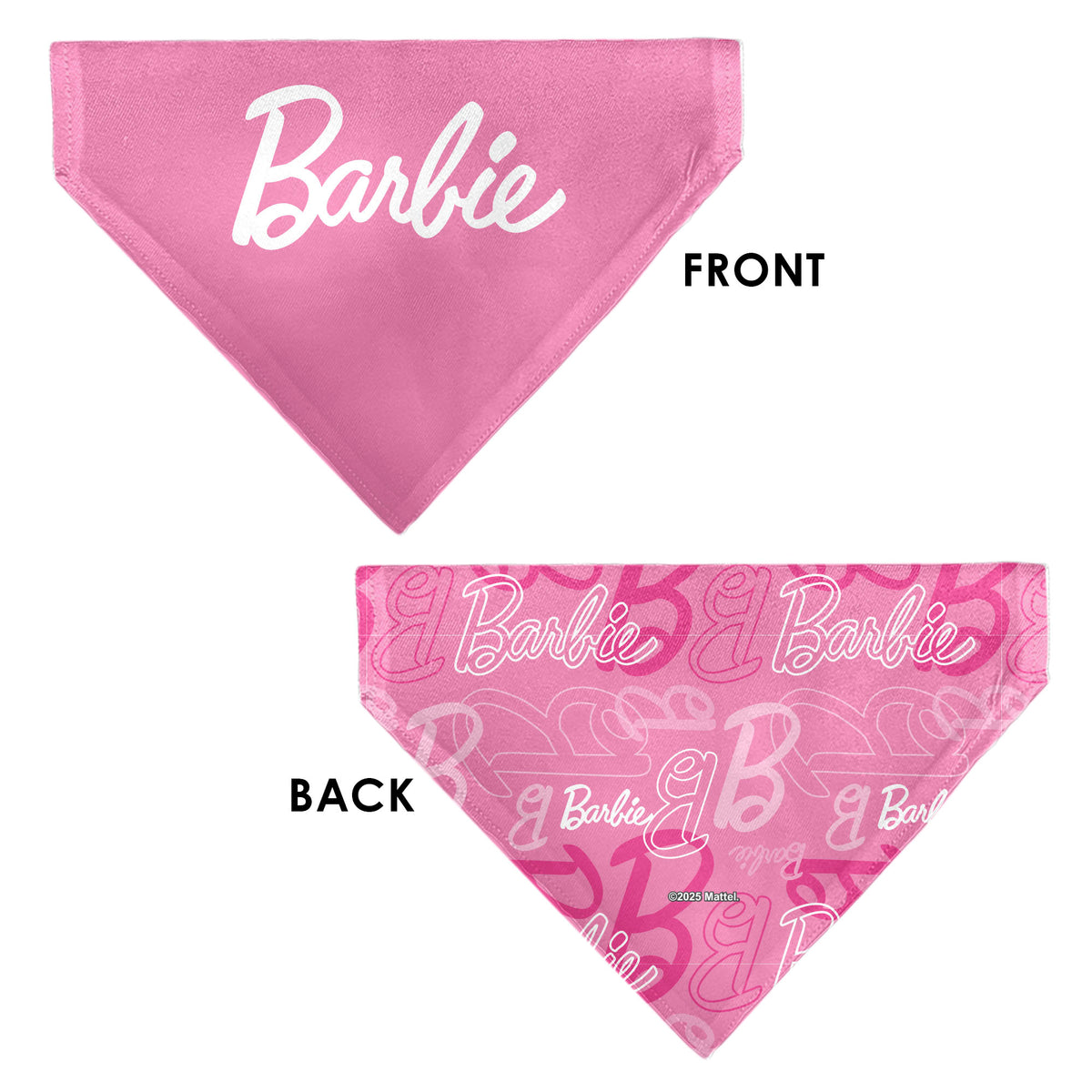 Pet Bandana - BARBIE Script and B Icon Collage Pinks/White Pet Bandanas Barbie