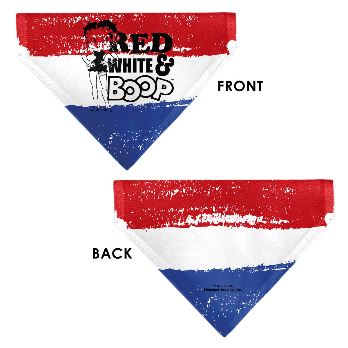 Pet Bandana - Bandana Betty Boop RED WHITE & BOOP Pose Americana Stripe Red/White/Blue/Black Pet Bandanas Betty Boop