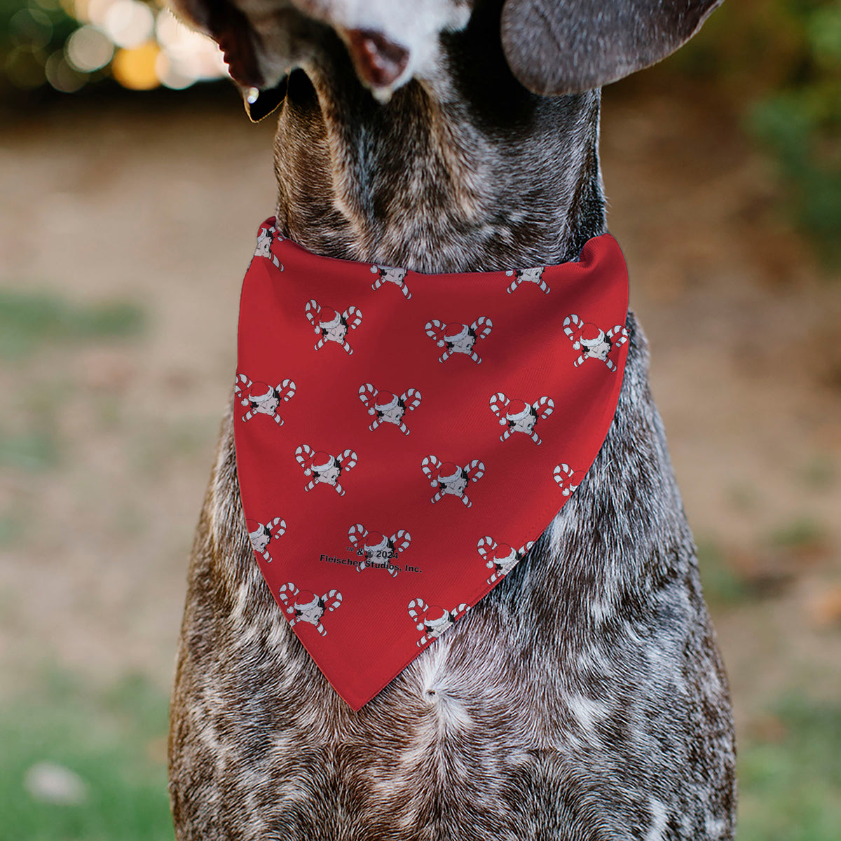 Pet Bandana - Bandana BETTY BOOP Holiday Gift Pose and Santa Betty Winking Icon Red Pet Bandanas Betty Boop