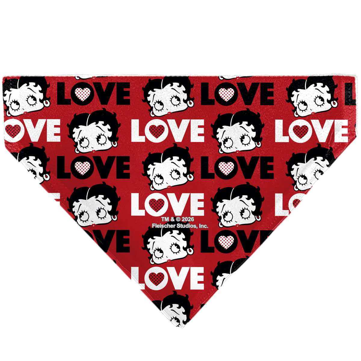 Pet Bandana - Betty Boop LOVE Text and Face Red/Black/White Pet Bandanas Betty Boop