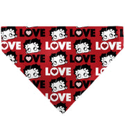Pet Bandana - Betty Boop LOVE Text and Face Red/Black/White Pet Bandanas Betty Boop