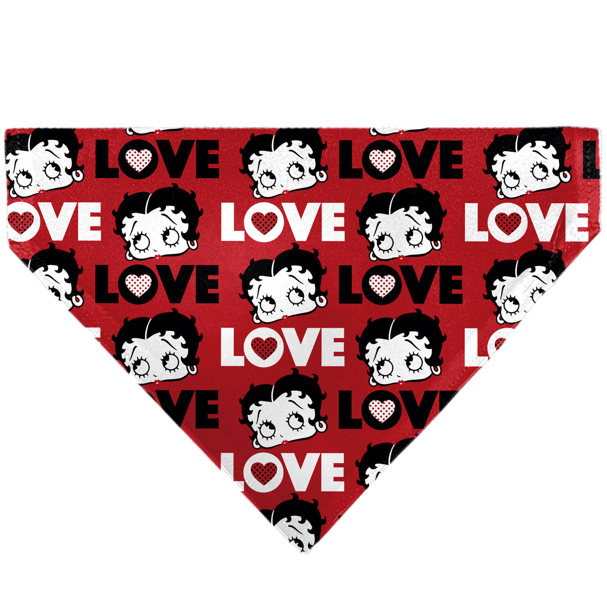Pet Bandana - Betty Boop LOVE Text and Face Red/Black/White Pet Bandanas Betty Boop