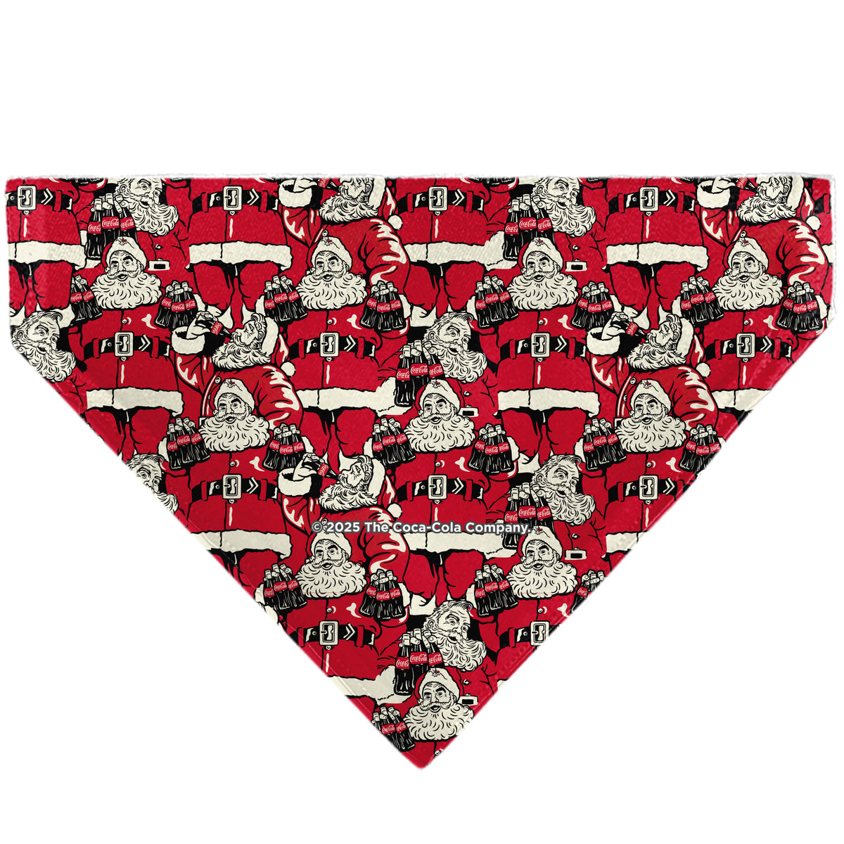 Pet Bandana - Coca-Cola Santa Claus Holiday Poses Stacked Red Pet Bandanas Coca-Cola
