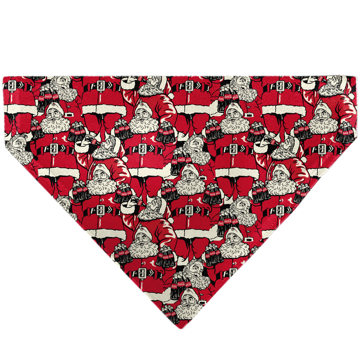 Pet Bandana - Coca-Cola Santa Claus Holiday Poses Stacked Red Pet Bandanas Coca-Cola