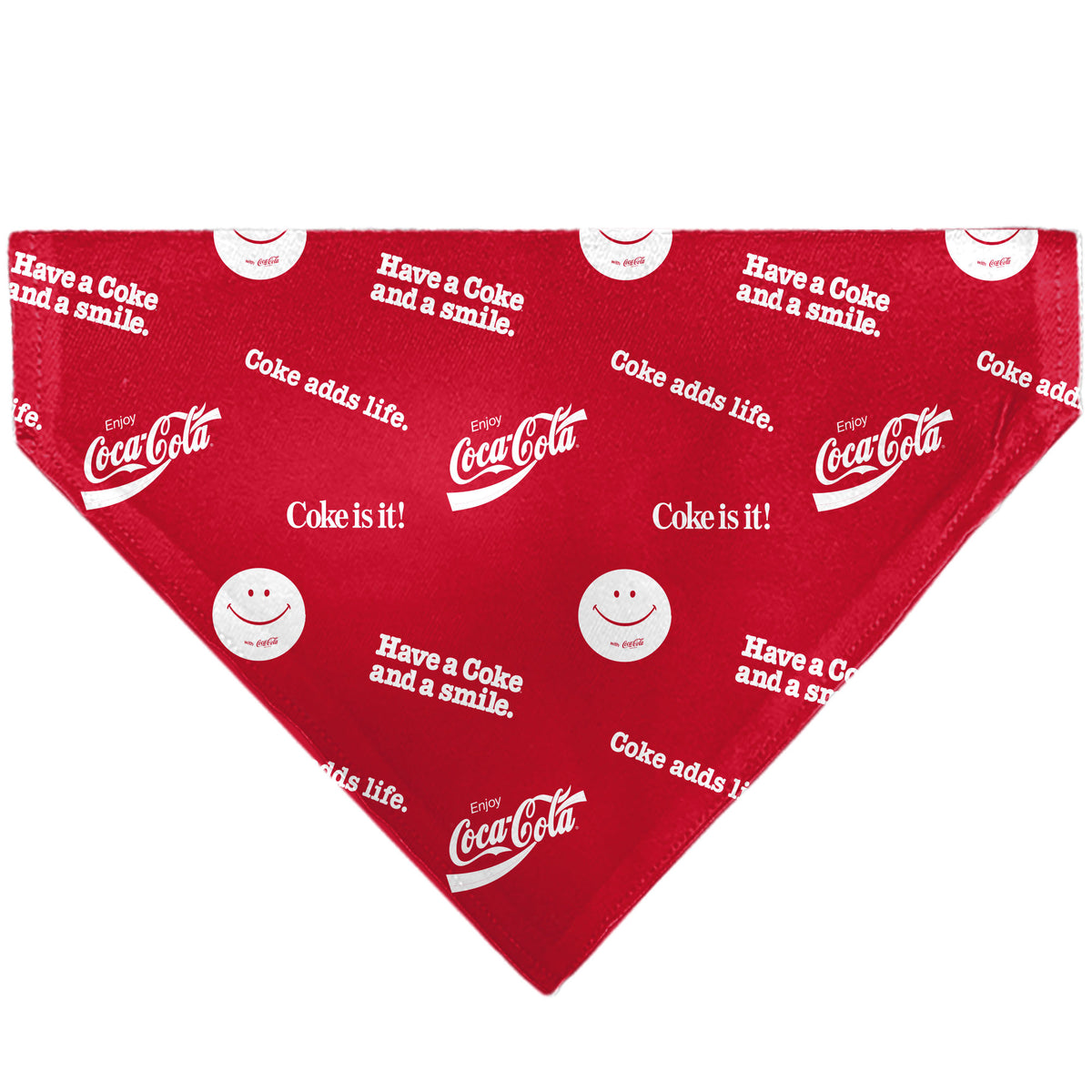 Pet Bandana - COCA-COLA Coke Quotes Scattered Red/White Pet Bandanas Coca-Cola