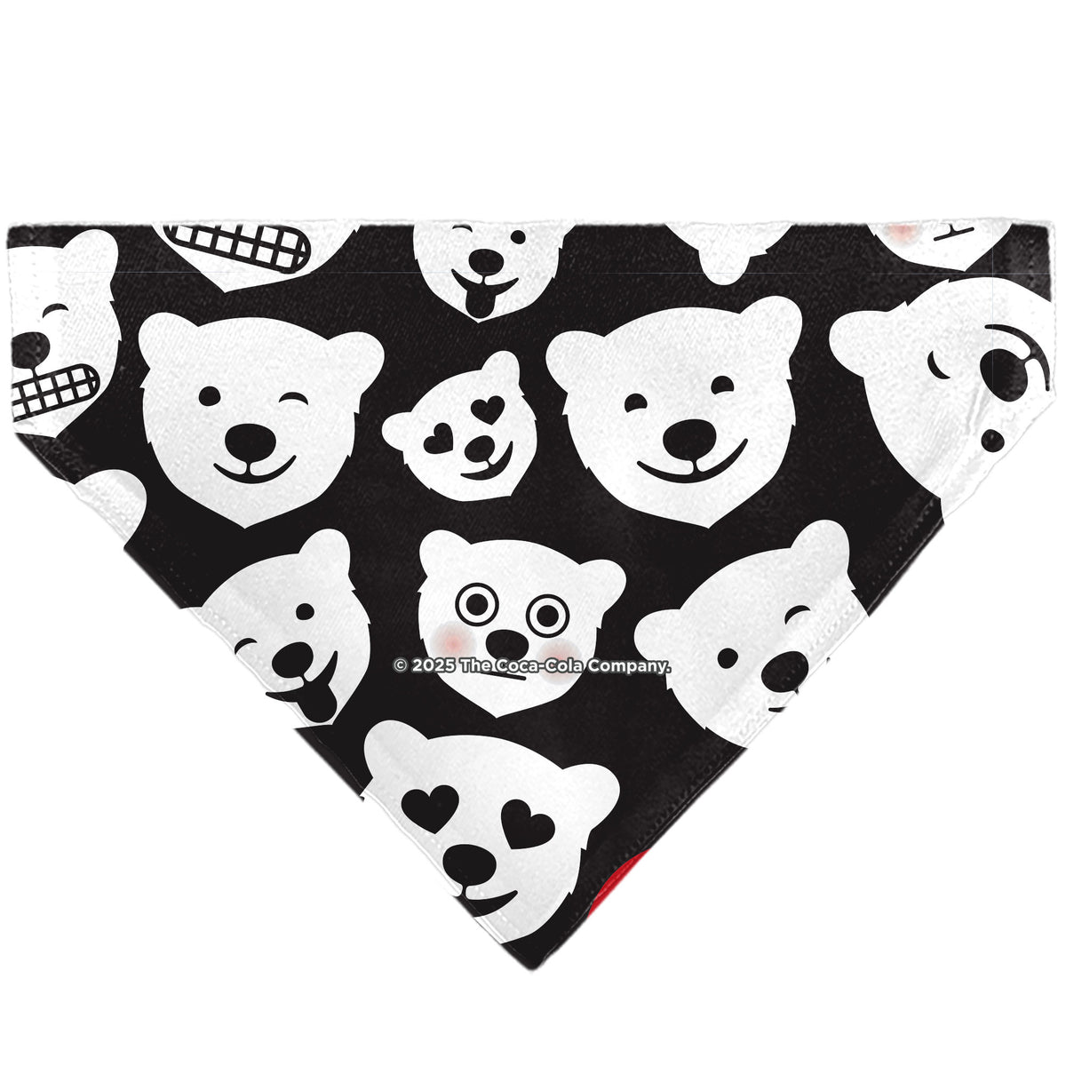 Pet Bandana - Coca-Cola Polar Bear Expressions Scattered Black/White Pet Bandanas Coca-Cola