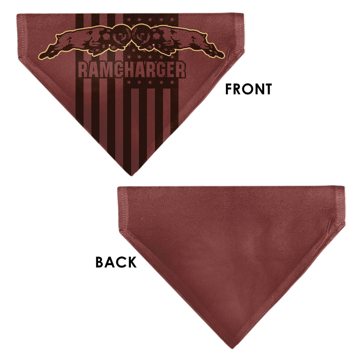Pet Bandana - RAM CHARGER Americana Browns/Black Pet Bandanas Ram