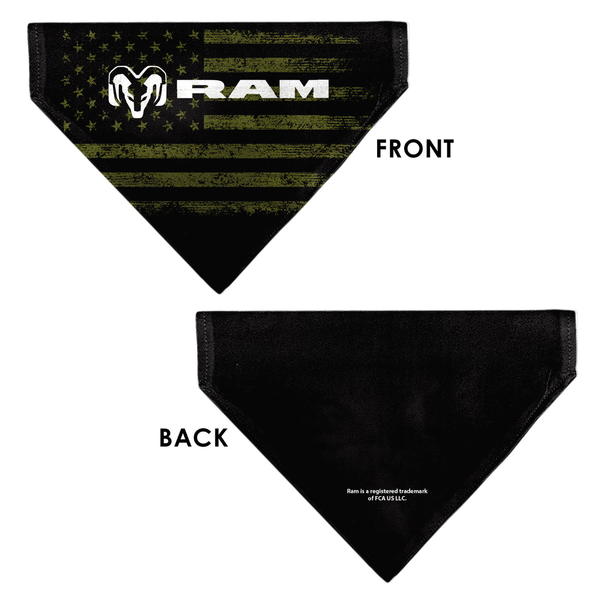 Pet Bandana - RAM Americana Stars and Stripes Weathered Black/Brown/White Pet Bandanas Ram