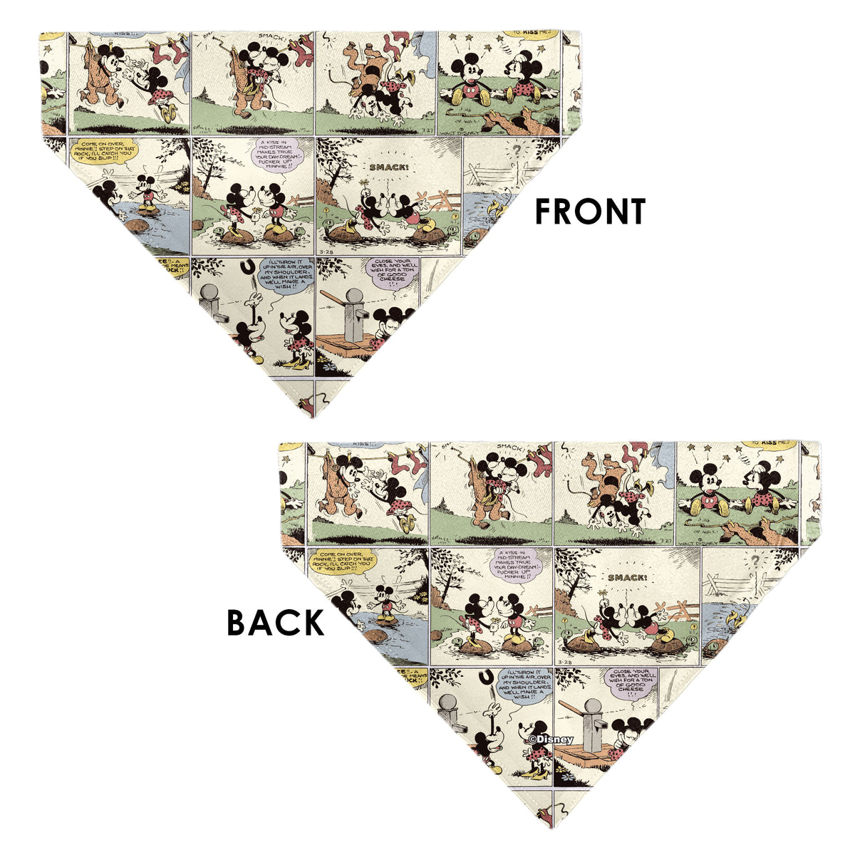 Pet Bandana - Mickey and Minnie Mouse Vintage Comic Strip Scenes Pet Bandanas Disney