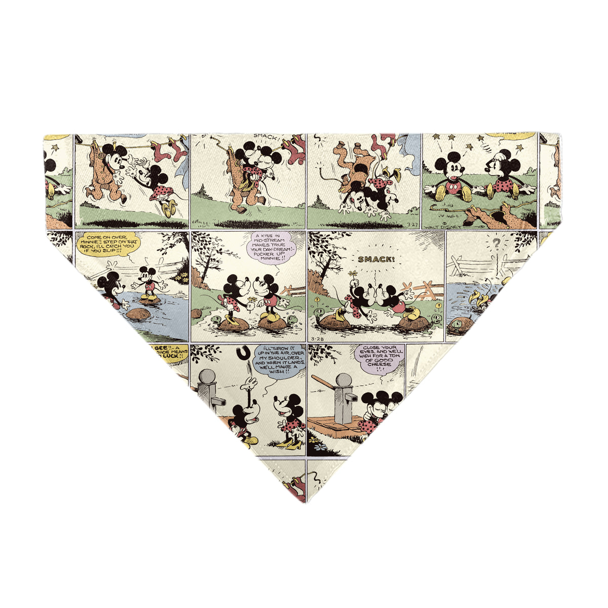 Pet Bandana - Mickey and Minnie Mouse Vintage Comic Strip Scenes Pet Bandanas Disney