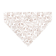 Pet Bandana - Disney Princess Faces Stacked White/Brown Pet Bandanas Disney