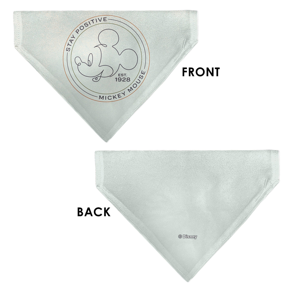 Pet Bandana - Mickey Mouse STAY POSITIVE Line White/Multi Color Pet Bandanas Disney