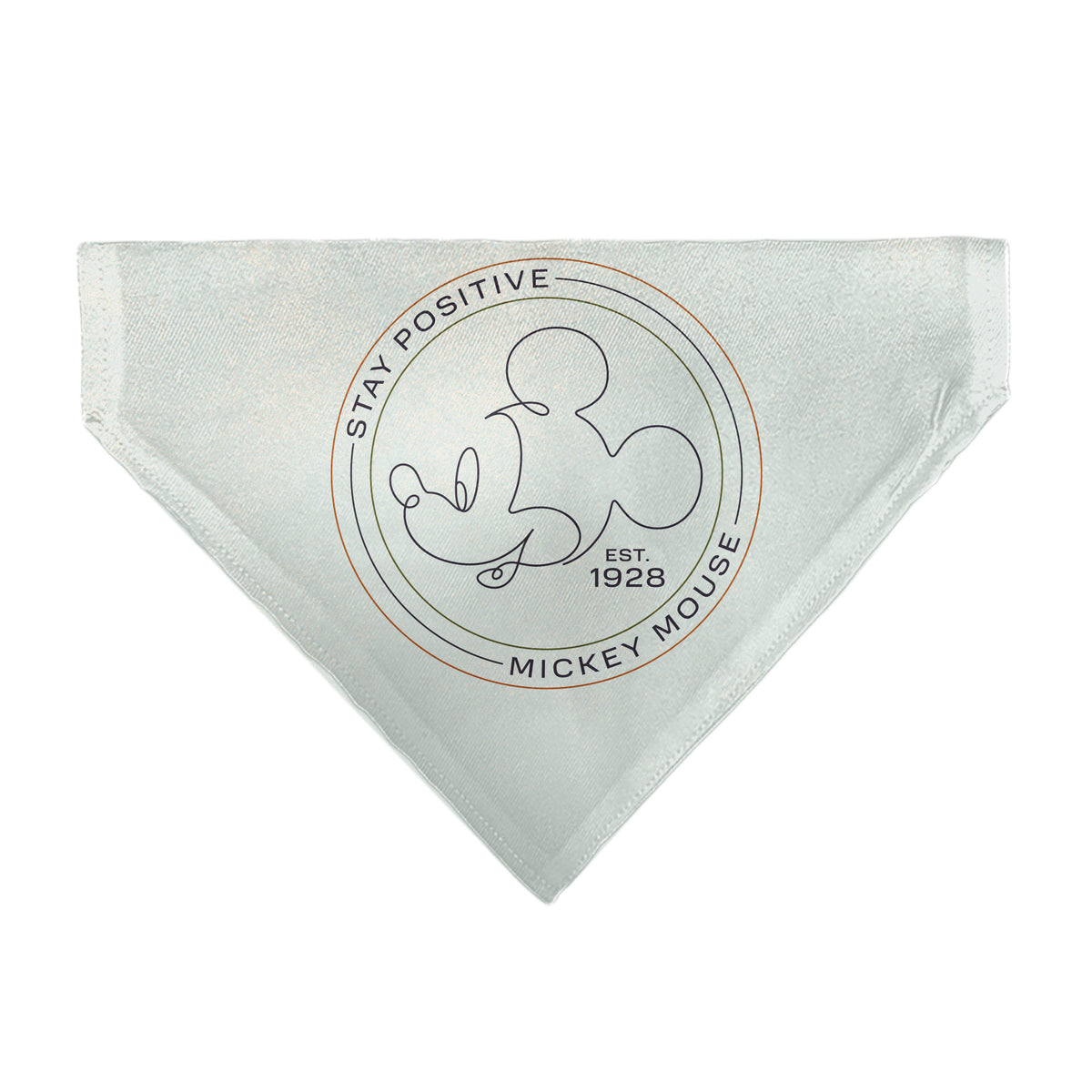 Pet Bandana - Mickey Mouse STAY POSITIVE Line White/Multi Color Pet Bandanas Disney
