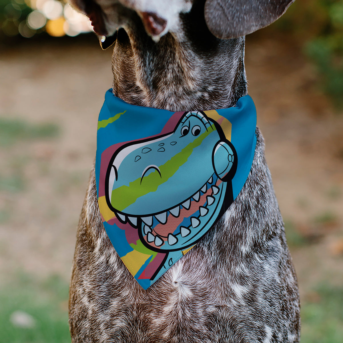 Pet Bandana - Toy Story Rex Pop Art Pose Blue/Multi Color Pet Bandanas Disney