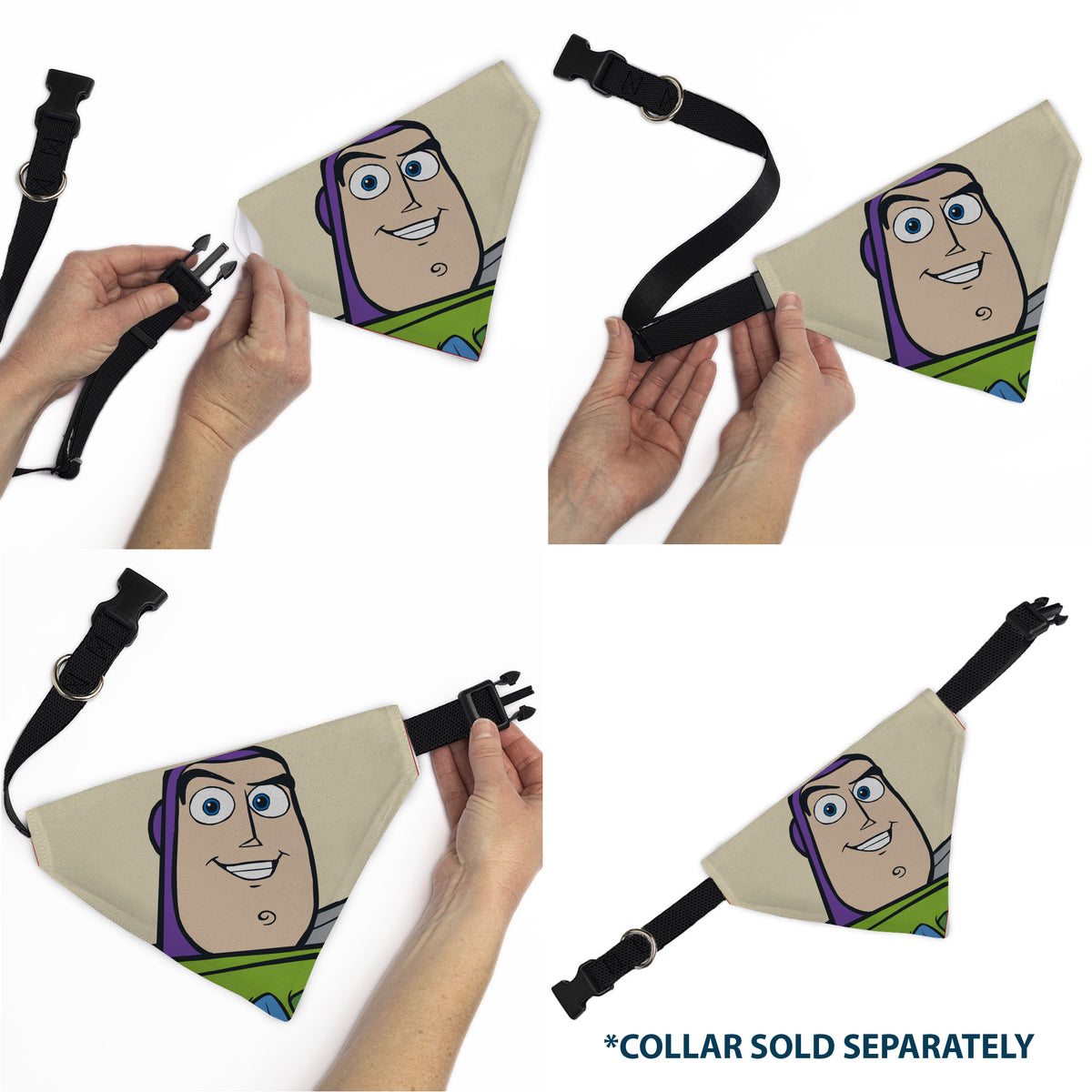Pet Bandana - Toy Story Buzz Lightyear Face Close-Up Beige Pet Bandanas Disney