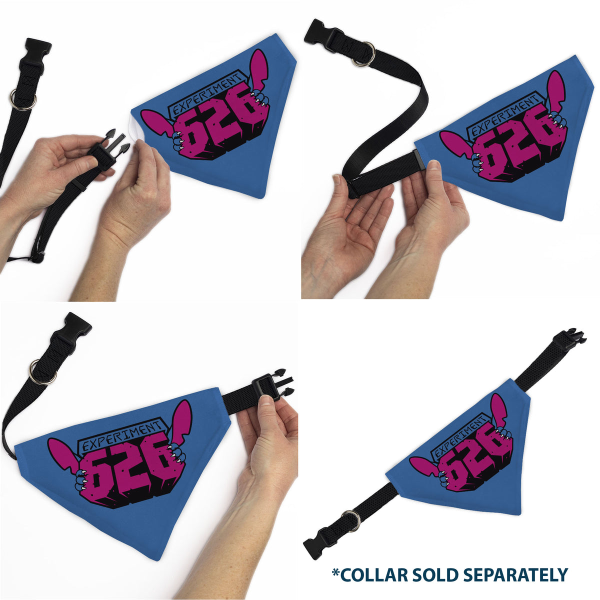 Pet Bandana - Stitch EXPERIMENT 626 Logo Blue/Pink Pet Bandanas Disney