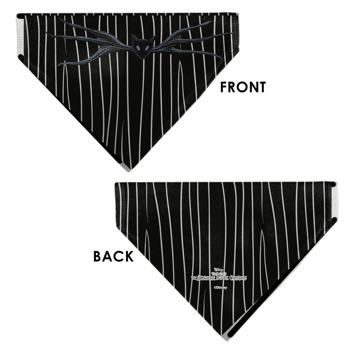 Pet Bandana - The Nightmare Before Christmas Jack Bat Tie and Suit Stripe Black/White Pet Bandanas Disney