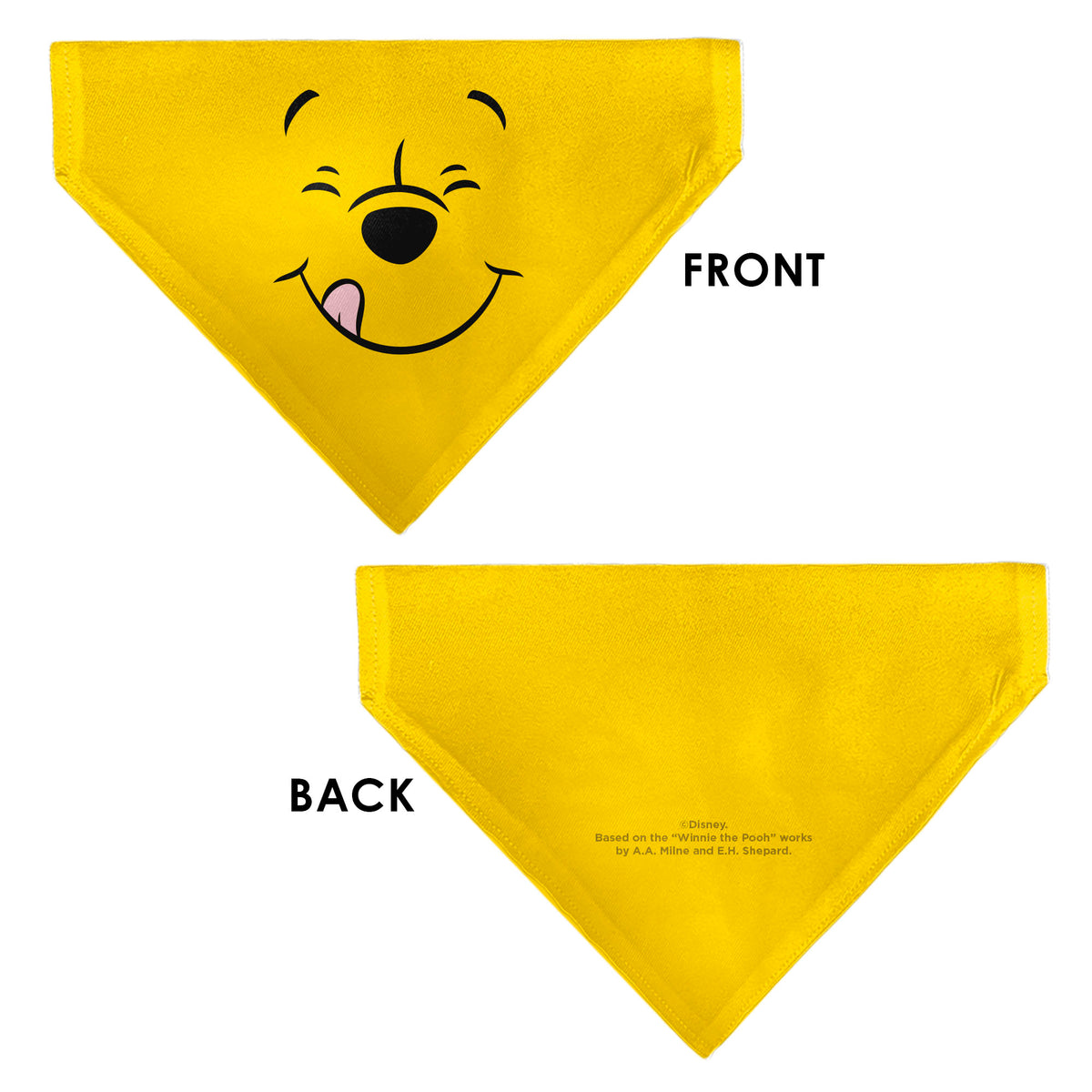 Pet Bandana - Winnie the Pooh Winking Smiling Face Golden Yellow Pet Bandanas Disney