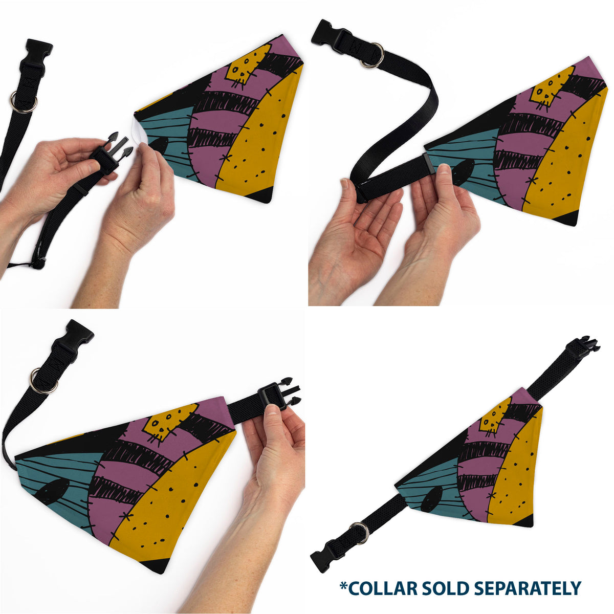 Pet Bandana - The Nightmare Before Christmas Sally Dress Patchwork Pet Bandanas Disney