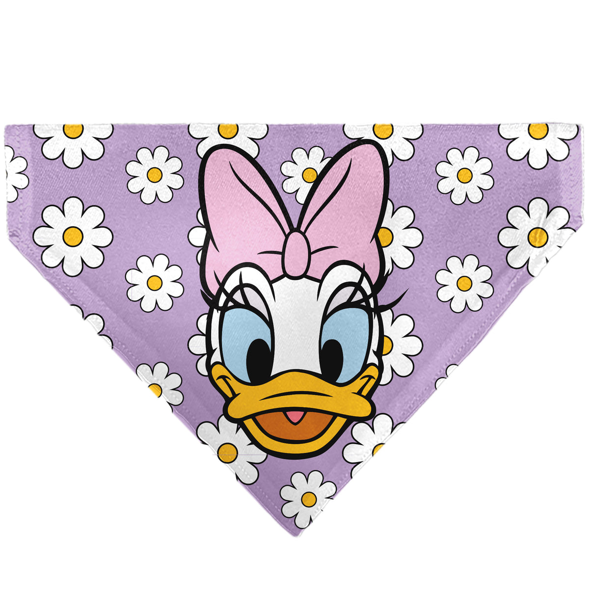 Pet Bandana - Daisy Duck Smiling Pose with Daisies Lavender Pet Bandanas Disney