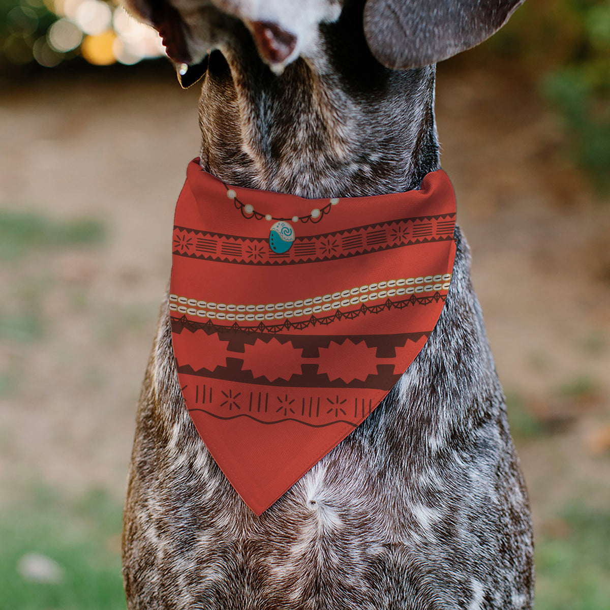 Pet Bandana - Moana Top Print Pattern Orange/Brown Pet Bandanas Disney