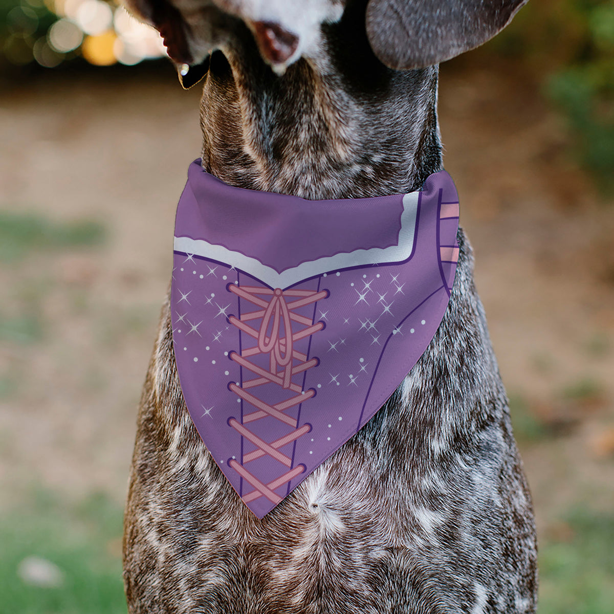 Pet Bandana - Tangled Princess Rapunzel Dress Print Lavender/Pinks Pet Bandanas Disney