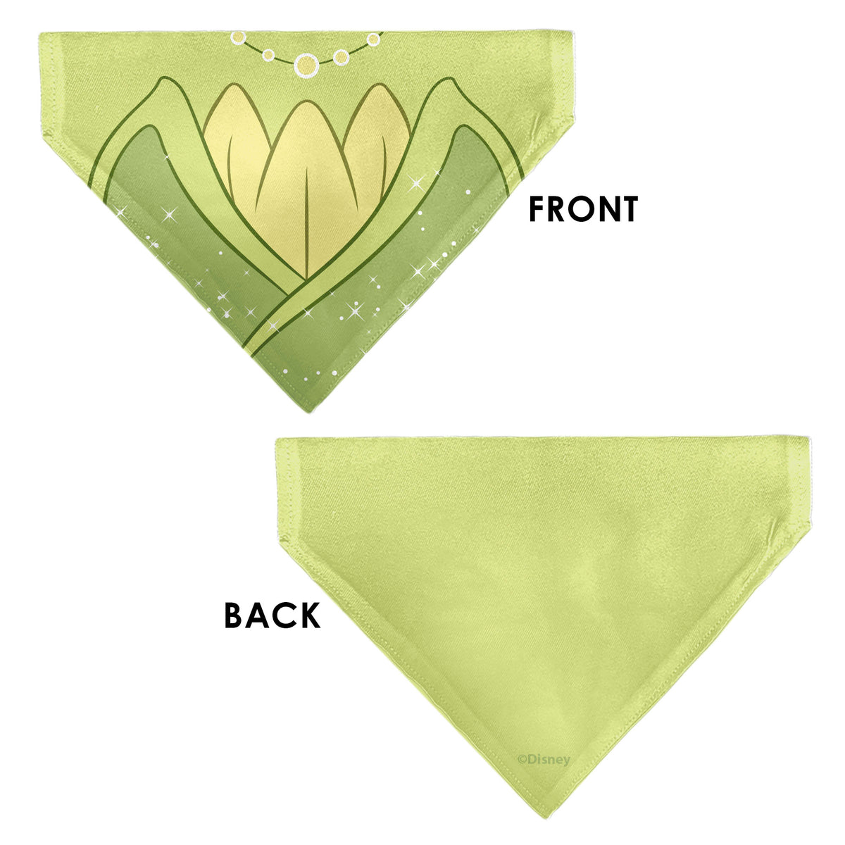 Pet Bandana - The Princess and the Frog Princess Tiana Dress Print Greens/Yellow Pet Bandanas Disney