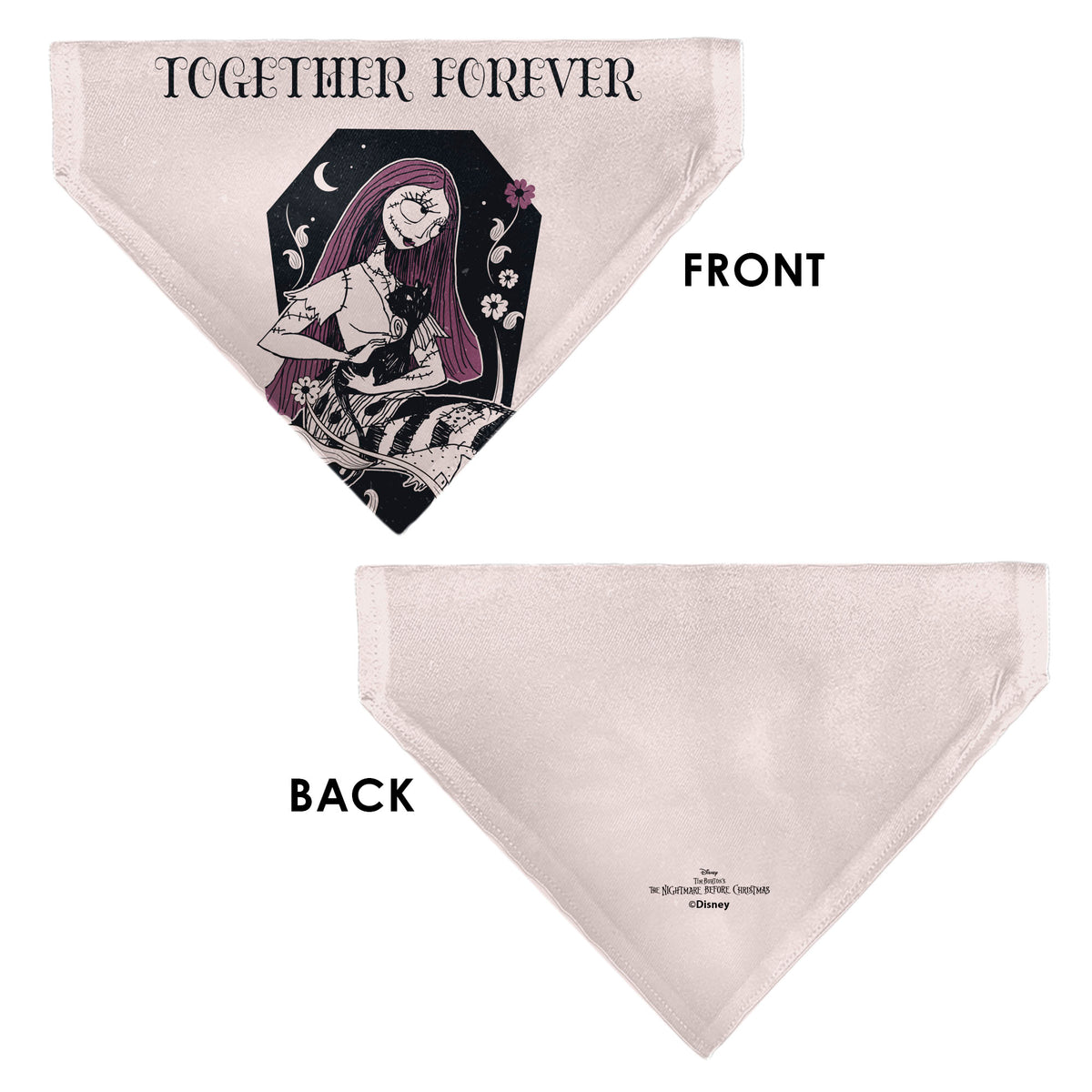 Pet Bandana - The Nightmare Before Christmas Sally and Black Cat TOGETHER FOREVER Pose Pet Bandanas Disney