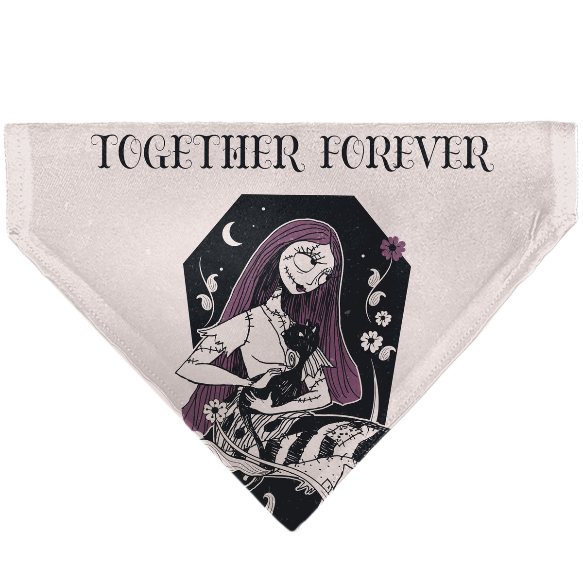 Pet Bandana - The Nightmare Before Christmas Sally and Black Cat TOGETHER FOREVER Pose Pet Bandanas Disney