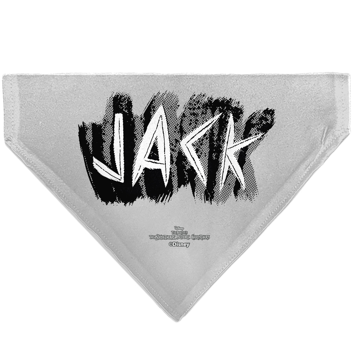 Pet Bandana - The Nightmare Before Christmas JACK Smiling Pose and Text Gray Pet Bandanas Disney