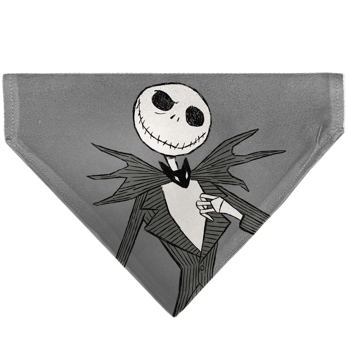 Pet Bandana - The Nightmare Before Christmas JACK Smiling Pose and Text Gray Pet Bandanas Disney