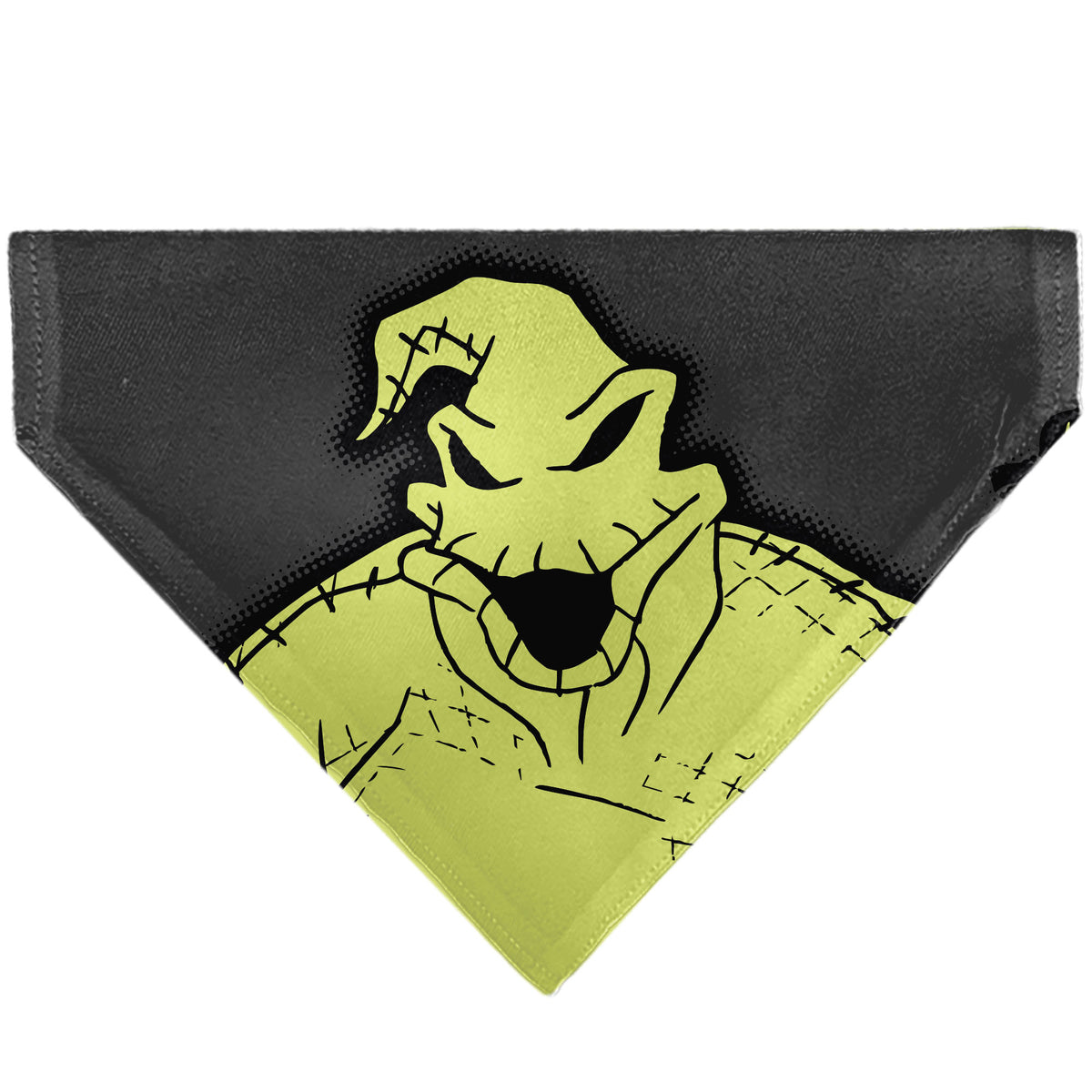 Pet Bandana - The Nightmare Before Christmas OOGIE BOOGIE Pose with Text and Bugs Collage Gray/Lime Green Pet Bandanas Disney