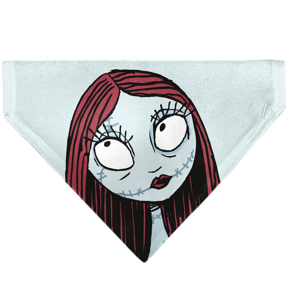 Pet Bandana - The Nightmare Before Christmas SALLY Face with Text and Potions Collage Light Blue Pet Bandanas Disney