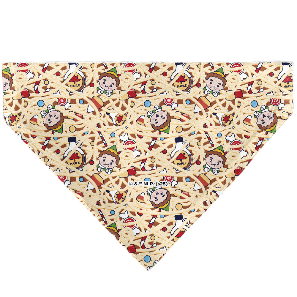 Pet Bandana - Elf TREAT EVERYDAY LIKE CHRISTMAS Buddy and Friends Pose Blue Pet Bandanas Elf