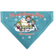 Pet Bandana - Elf TREAT EVERYDAY LIKE CHRISTMAS Buddy and Friends Pose Blue Pet Bandanas Elf