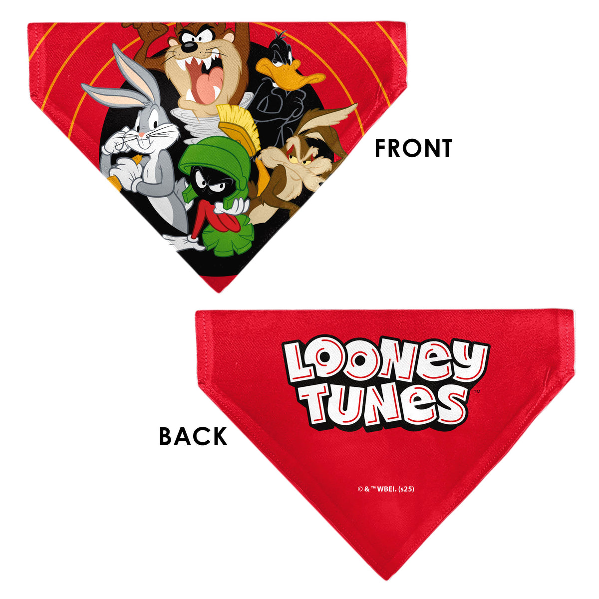 Pet Bandana - LOONEY TUNES Five Character Target Close-Up Pose Red Pet Bandanas Looney Tunes