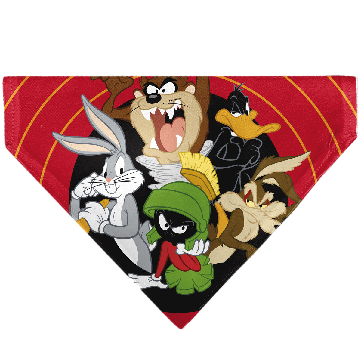 Pet Bandana - LOONEY TUNES Five Character Target Close-Up Pose Red Pet Bandanas Looney Tunes